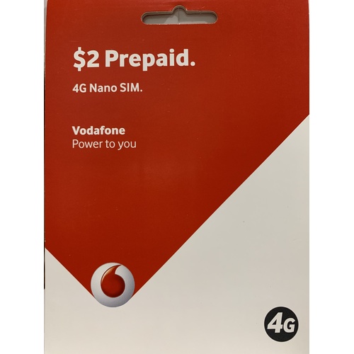 $2.00 Prepaid Vodafone 4G Nano Sim cards