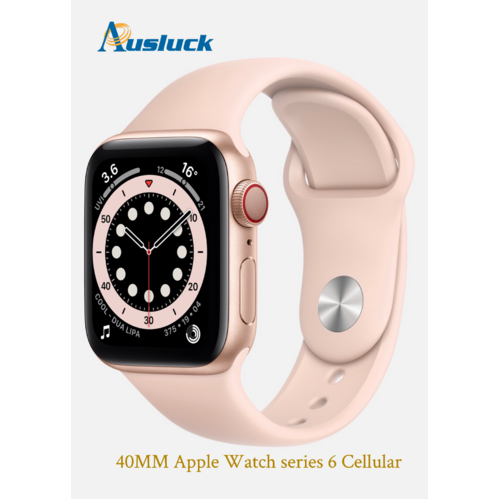 APPLE WATCH 40MM [SERIES 6] GOLD ALU PINK SP BAND M06N3X/A GPS+CELL"AUSLUCK"