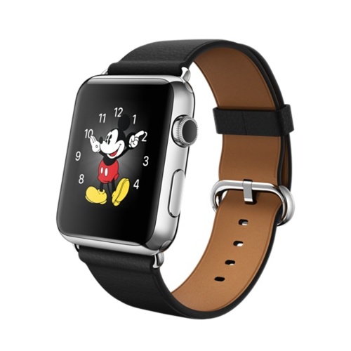 APPLE WATCH 42MM STAINLESS STEEL CASE WITH BLACK CLASSIC BUCKLE "AUSLUCK"
